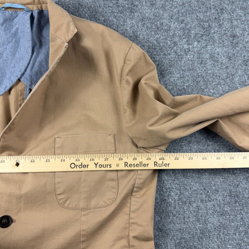 Taylor Stitch Blazer Mens 42 Tan Cotton Twill Unstructured Sport Coat Portugal - Picture 8 of 10